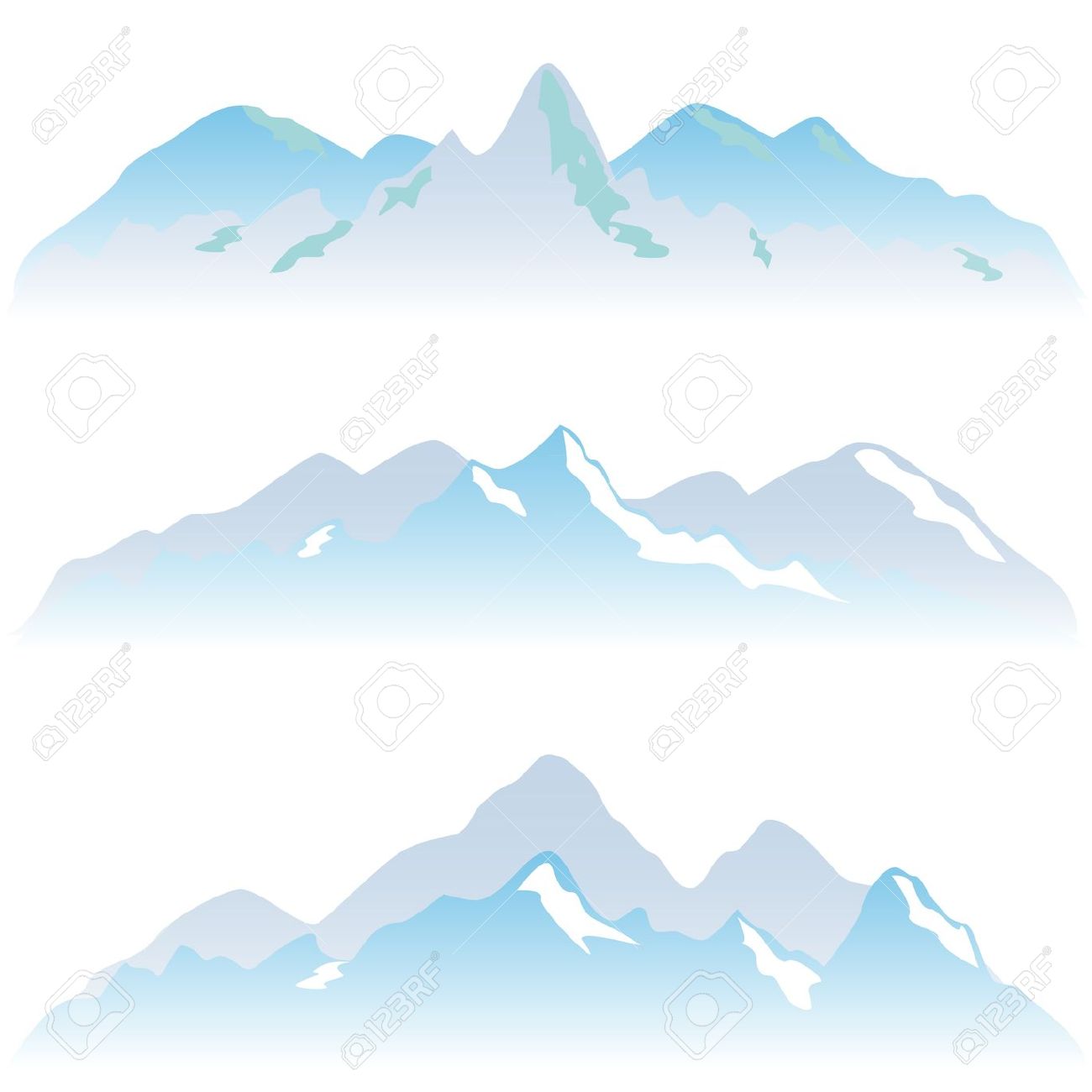 Snowy Mountain Peaks In Winter Royalty Free Cliparts, Vectors, And.