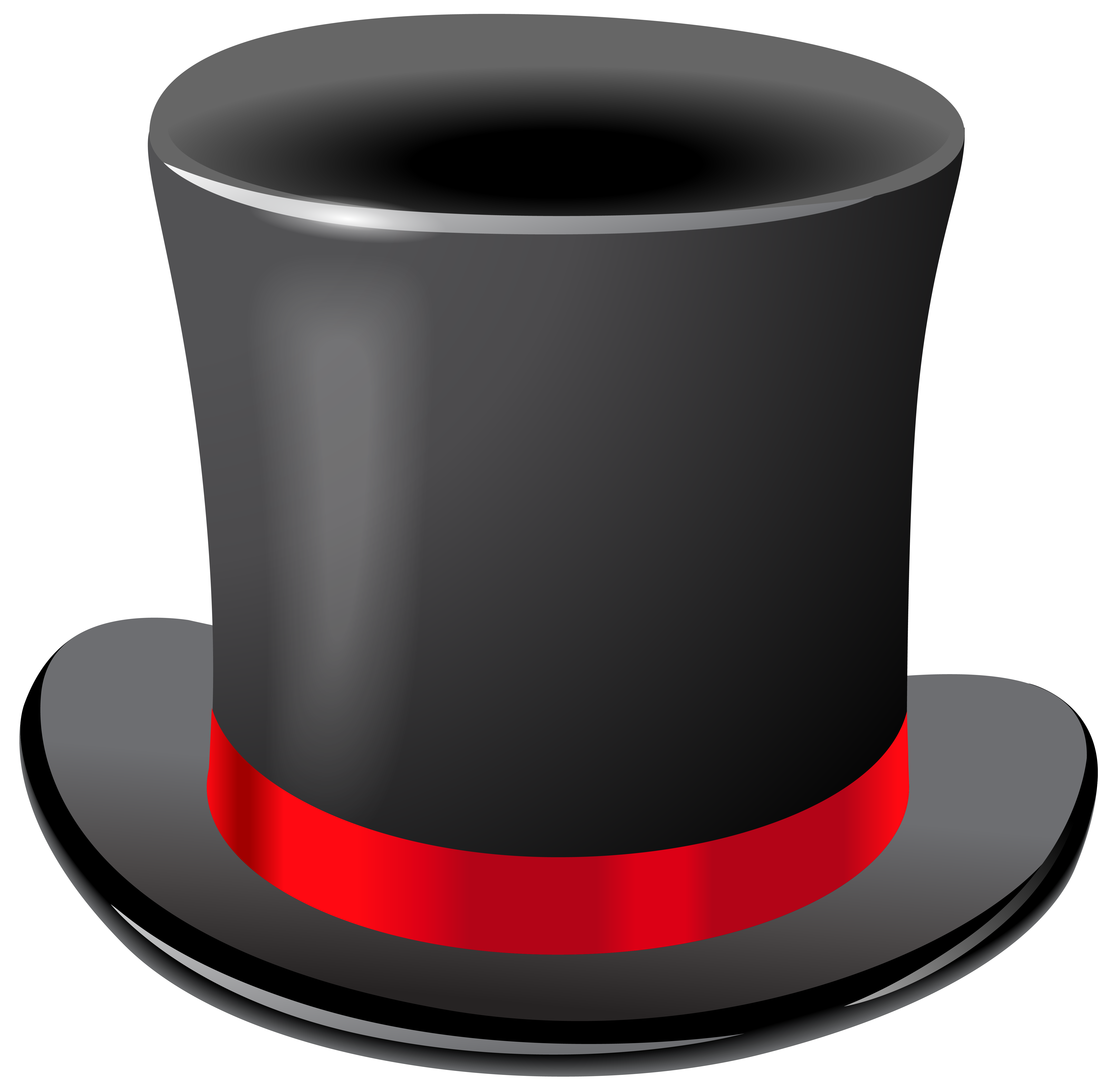 Black Top Hat Transparent PNG Clip Art Image.