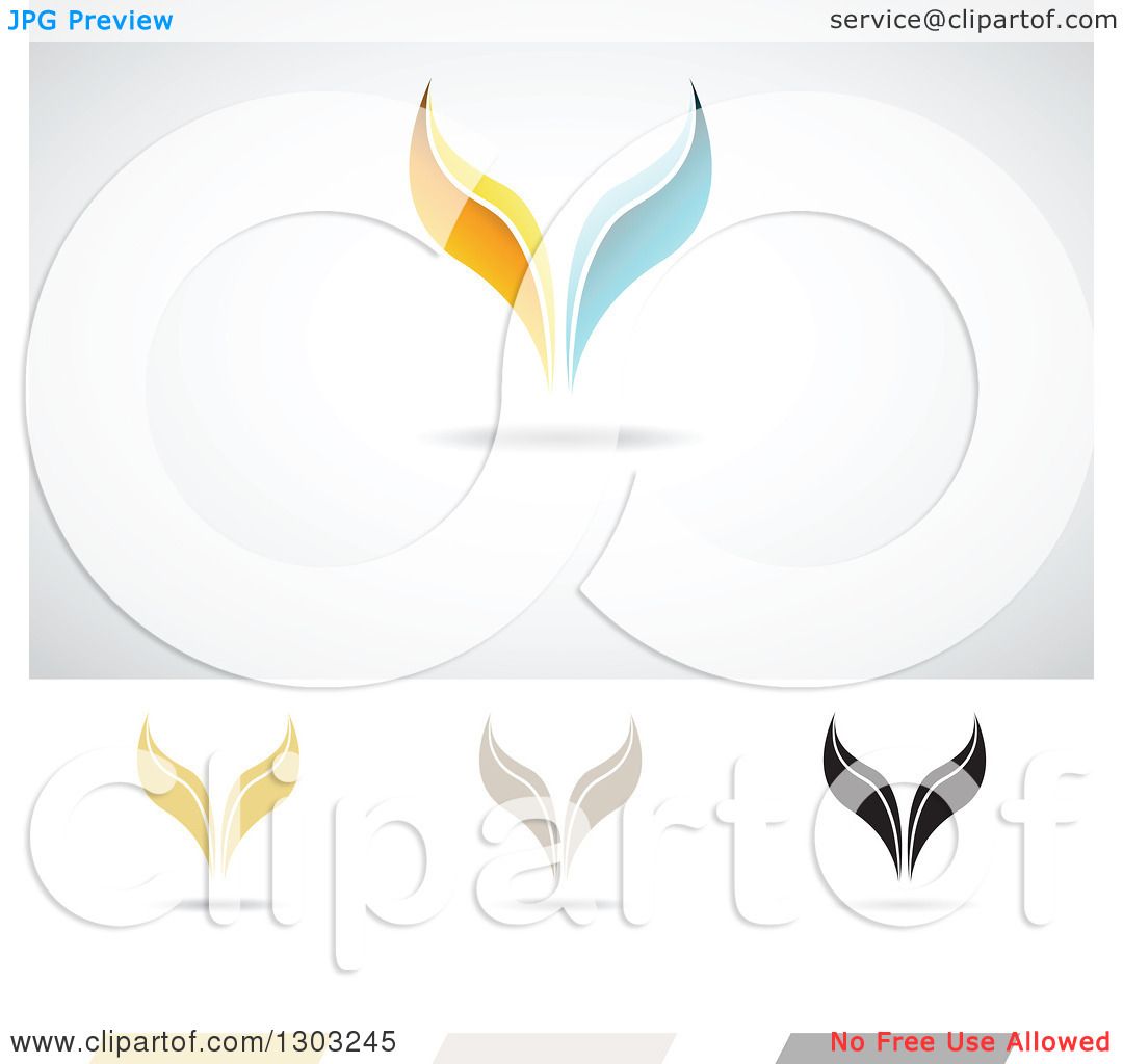 Clipart of Whale Tail Fin Designs.