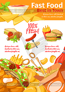 Fast food restaurant banner for takeaway menu.