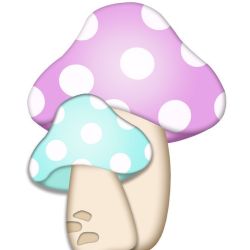 Mushrooms And Flowers Border Clip Art.