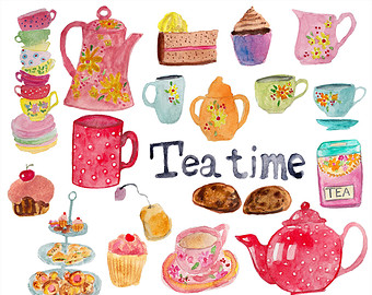 Tea time clipart.