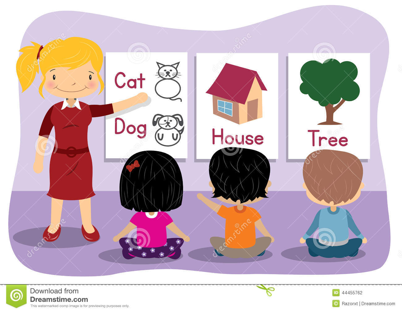 Teaching Words Stock Vector.