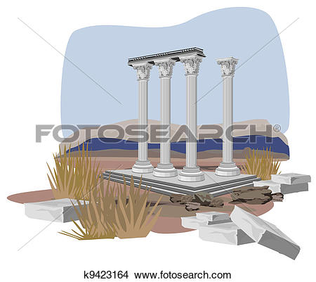 Clipart of Antique Temple Ruins k9423164.