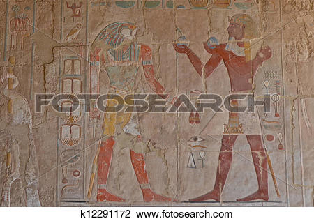 Clip Art of Relief in the Temple of Hatshepsut k12291172.