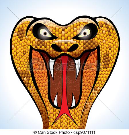 Vector Clip Art of Scary Cobra Head.