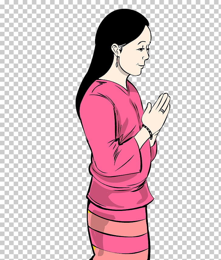 Thai greeting Woman Hug, thai PNG clipart.