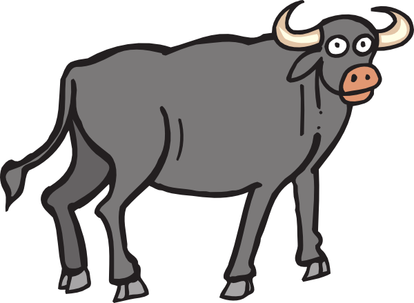 Clip Art Cartoon Black Bull Clipart.