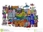 City centre clipart.