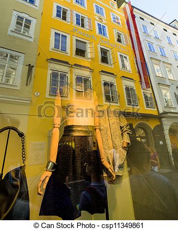 Stock Image of mozarts birthplace in salzburg.