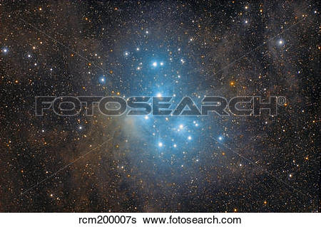 Stock Images of The Pleiades, an open star cluster in the.