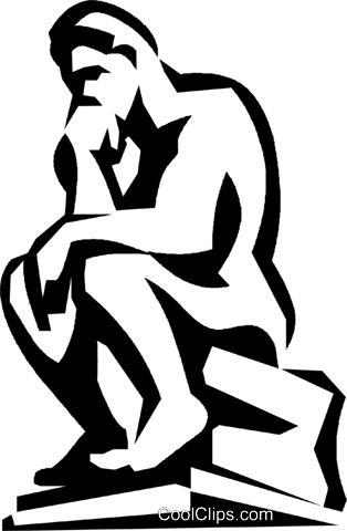 thinker Royalty Free Vector Clip Art illustration.