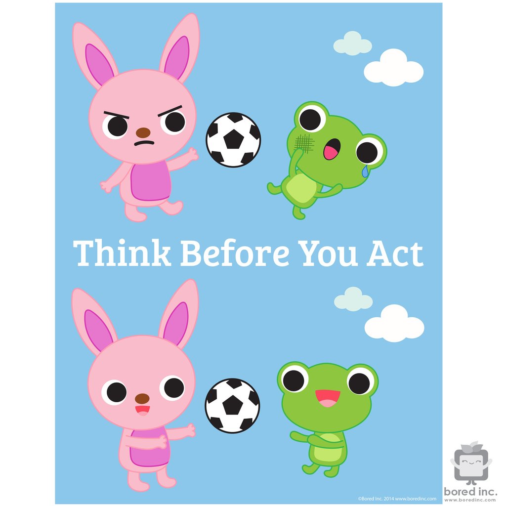 Think Before You Act Clipart.