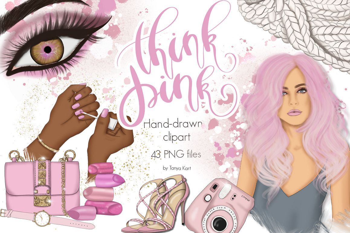 Think Pink Clipart & Patterns.