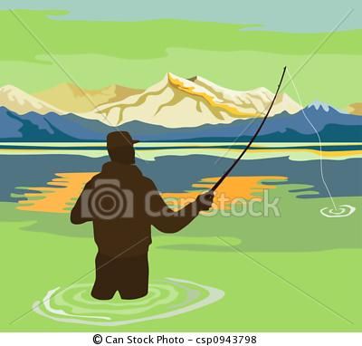 fly fishing clip art.