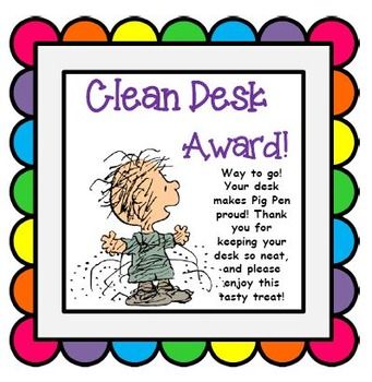 Use this Clean Desk Award to reward students for their tidy.