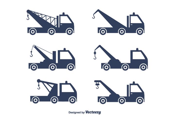 Towing Truck Vector Set.