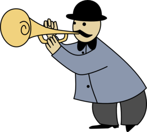 Someone playing trumpet clipart.