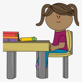 Transparent Hard Working Student Clipart.