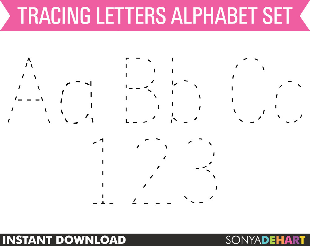 80% OFF Sale Clipart Digital Alphabet Tracing Dotted Practice.