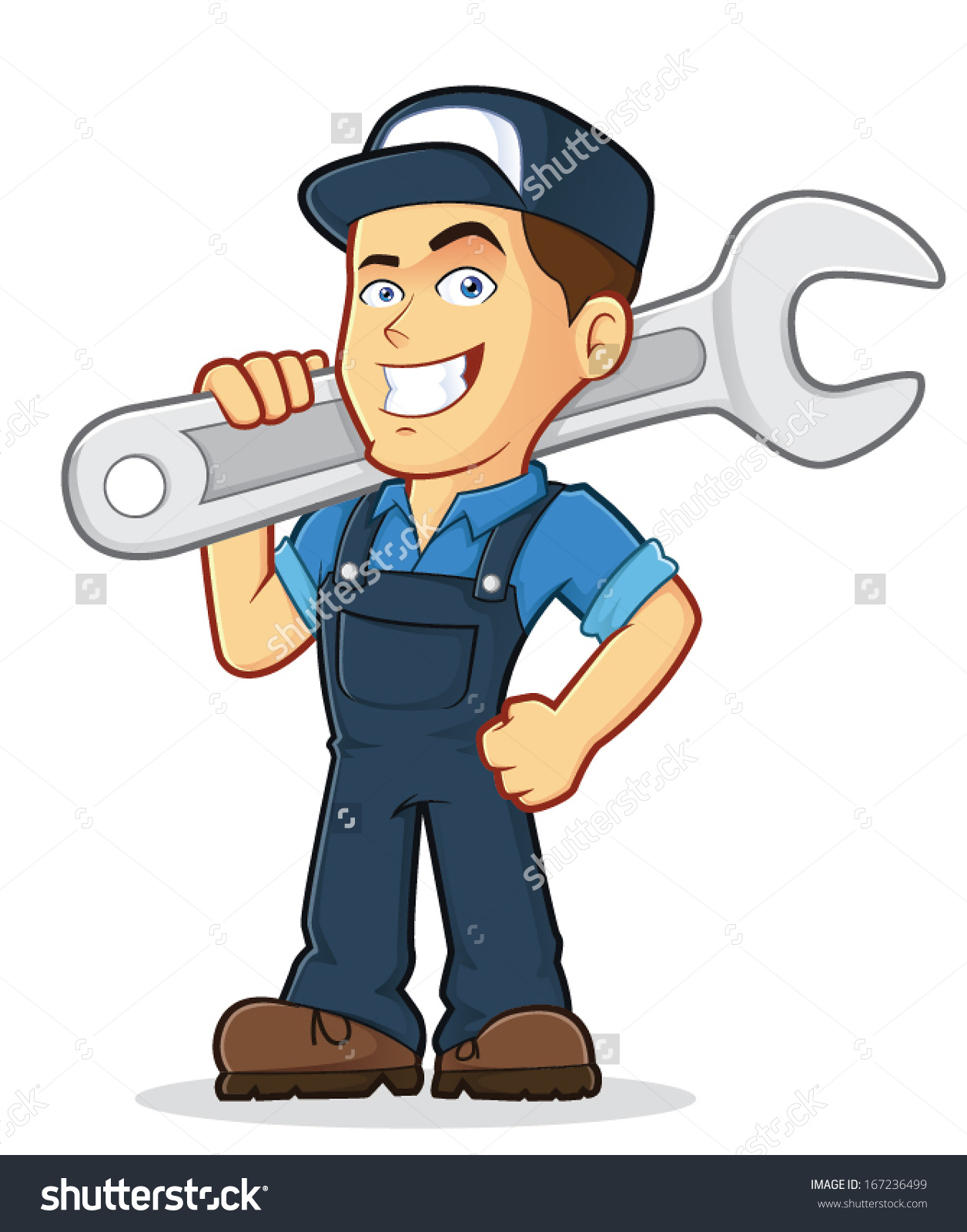 Vector Clipart Picture Male Mechanic Cartoon Stock Vector.