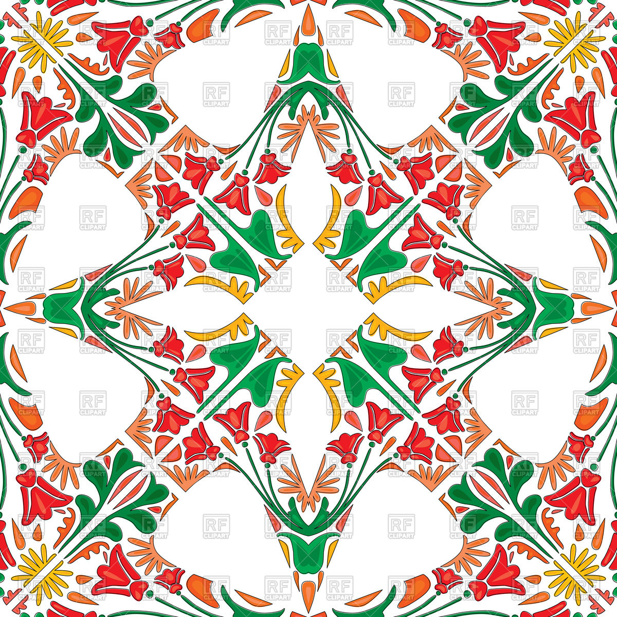 Seamless red pattern in traditional style.