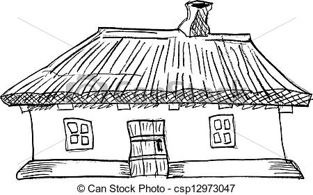 EPS Vector of Ukrainian traditional house.