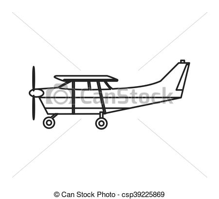 Clip Art Vector of aerobatic or trainer airplane icon.