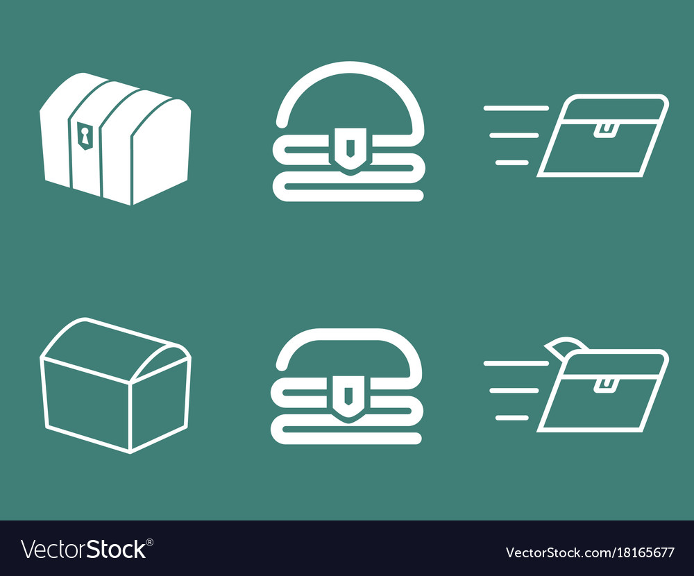 Treasure chest logo set.