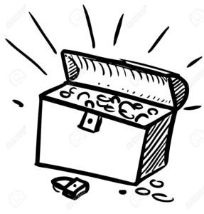 Treasure Chest Clipart Black White.