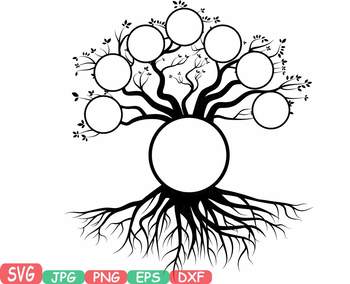 Family tree clip art Word Art Branche SVG past Tree Deep Roots quote.