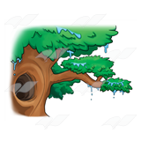 A Beka Book :: Clip Art :: Dripping Tree—with hole in trunk.