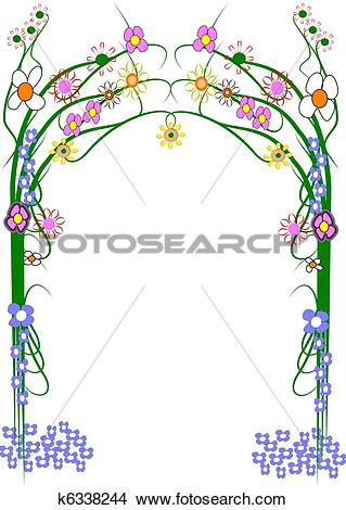 Drawings of large garden trellis on white k6338244.