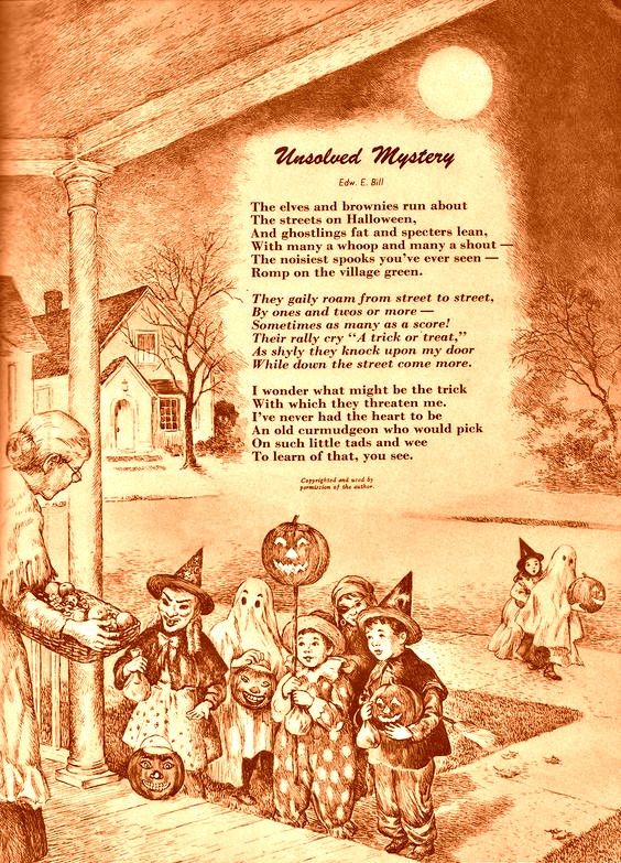 vintage Halloween trick or treating poem in 2019.