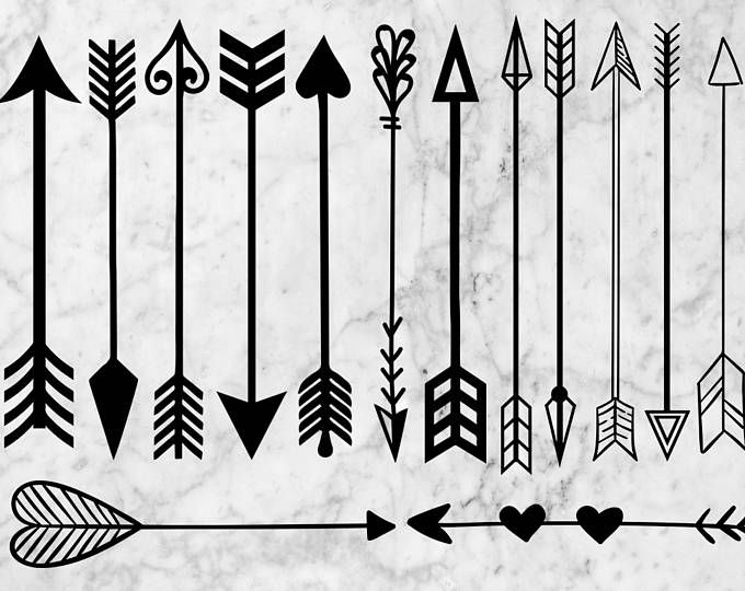 Boho Arrows. 17 hand drawn Clipart. Tribal, native diy.