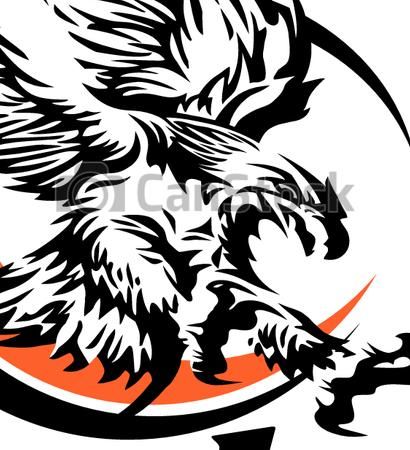 Vector of eagle basketball team design with tribal eagle.