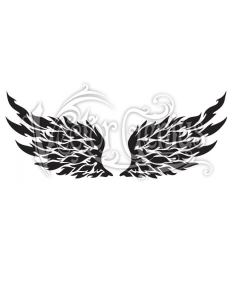 Flaming Tribal Tattoo Wings ClipArt.