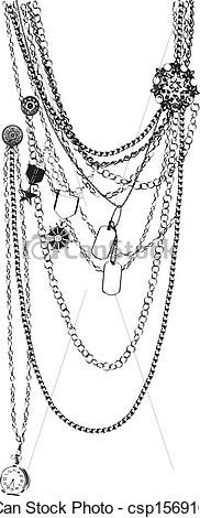 EPS Vector of vector necklace trompe l'oeil.