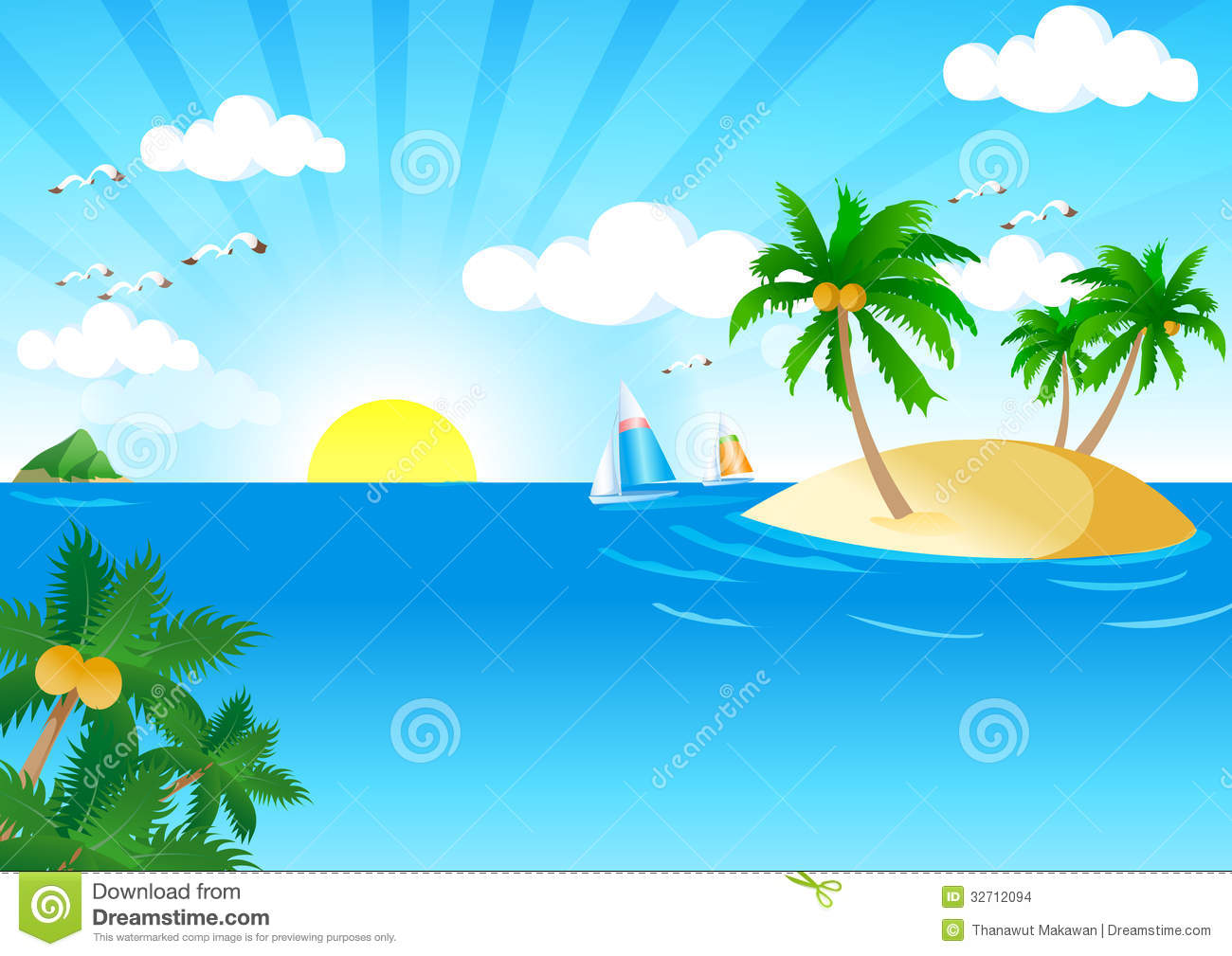 Tropical Beach Clipart.