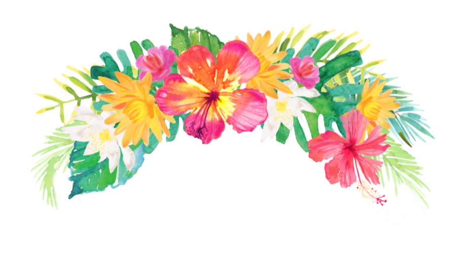 Vector Free Summer Palm Flowers Flowercrown Headband.