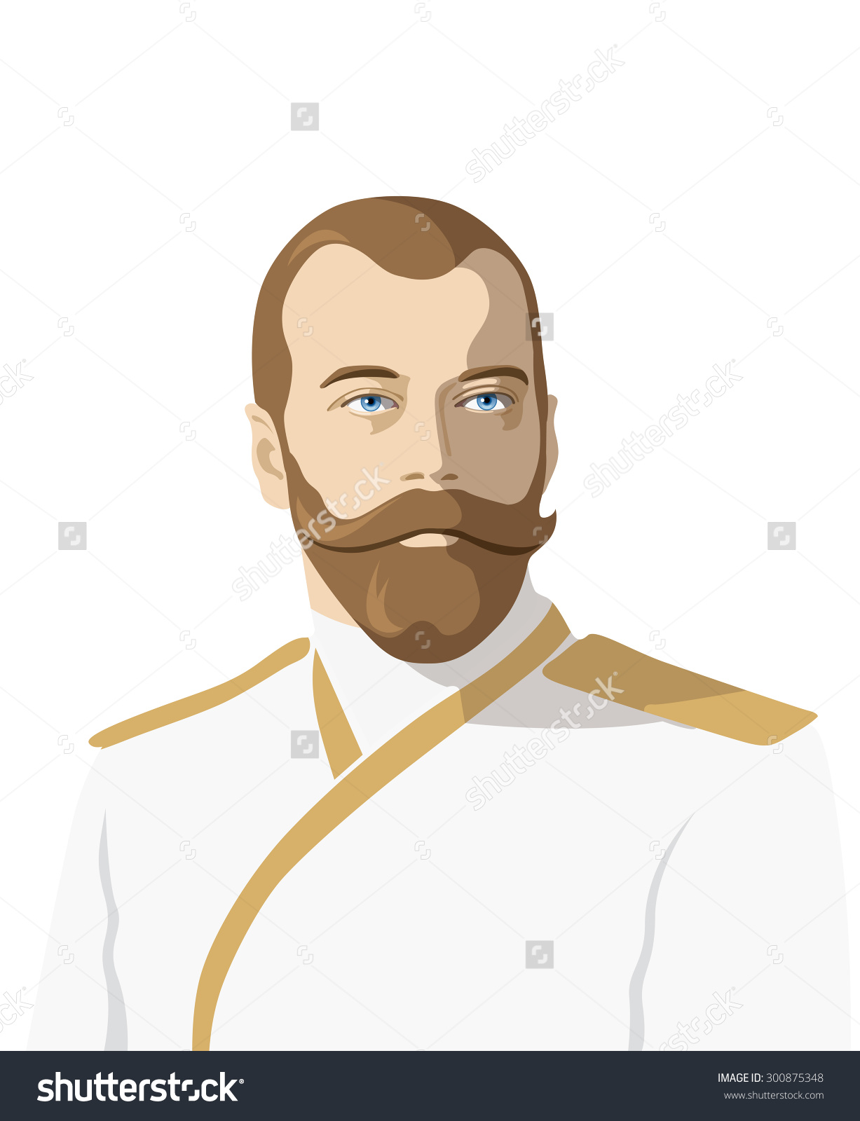 Vector Portrait Nicholas Ii Last Russian Stock Vector 300875348.