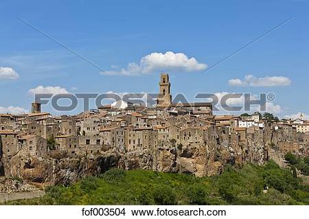 Stock Photo of Italy, Tuscany, Maremma, Pitigliano, View of.