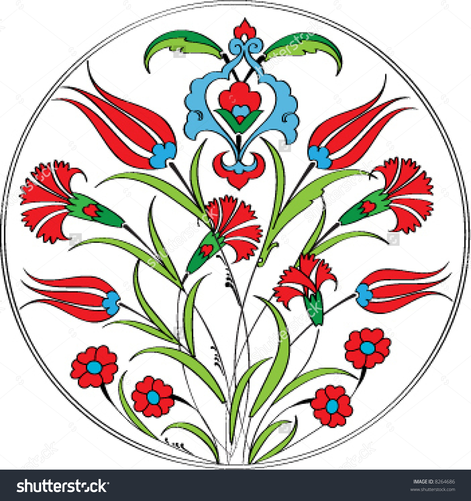 Ottoman Tulip Stock Vectors & Vector Clip Art.