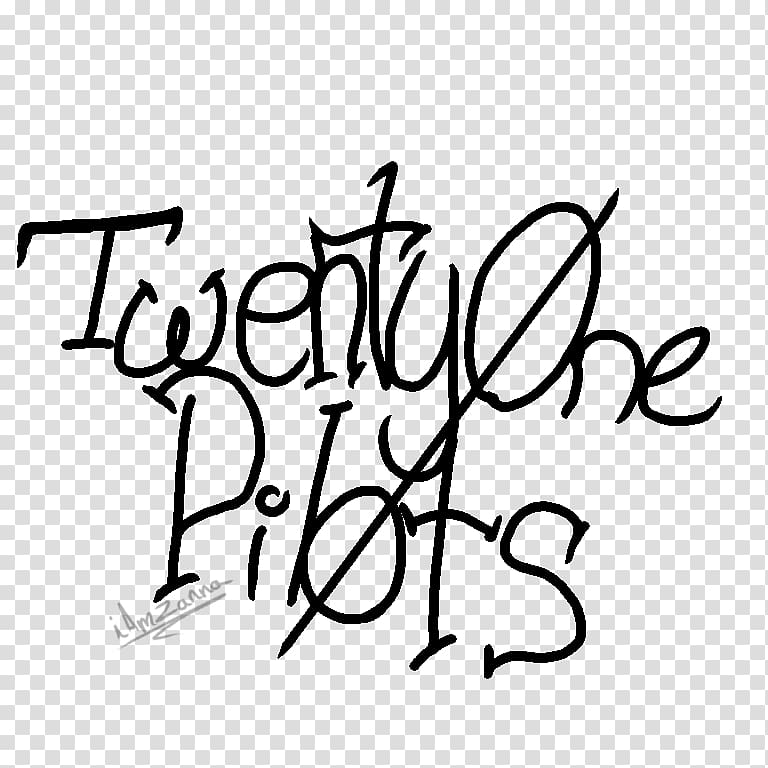 TWENTY ØNE PILØTS Drawing Logo Black and white, twenty one.