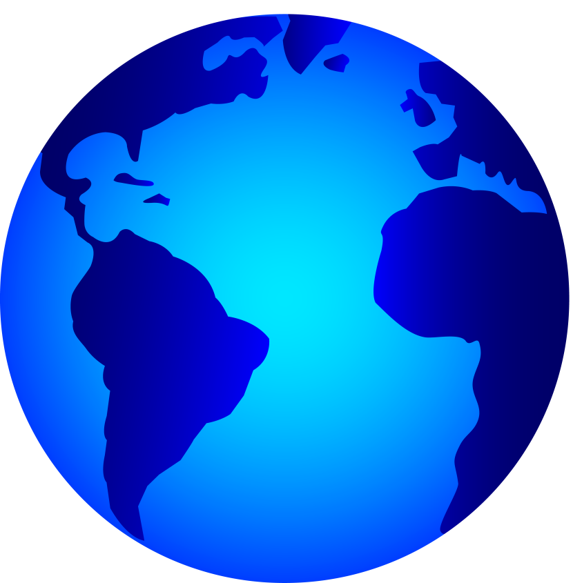 Green blue two tone globe clipart.