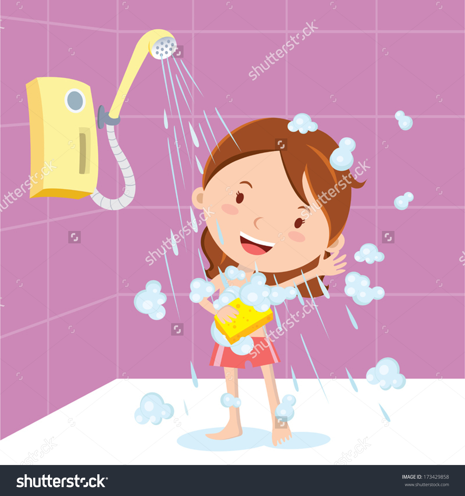 Showing post & media for Cartoon woman under shower.