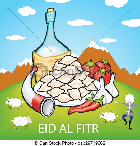 Clip Art Vector of eid, adha, al, ul, sheep, bakra, goat, fitr.