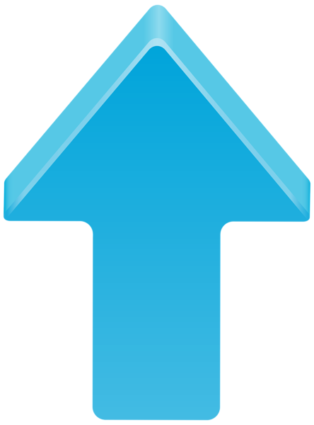 Blue Arrow Up Transparent Clip Art Image.