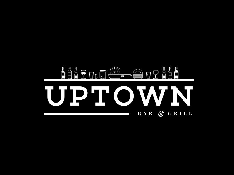 Uptown bar and grill logo black bradley lancaster.