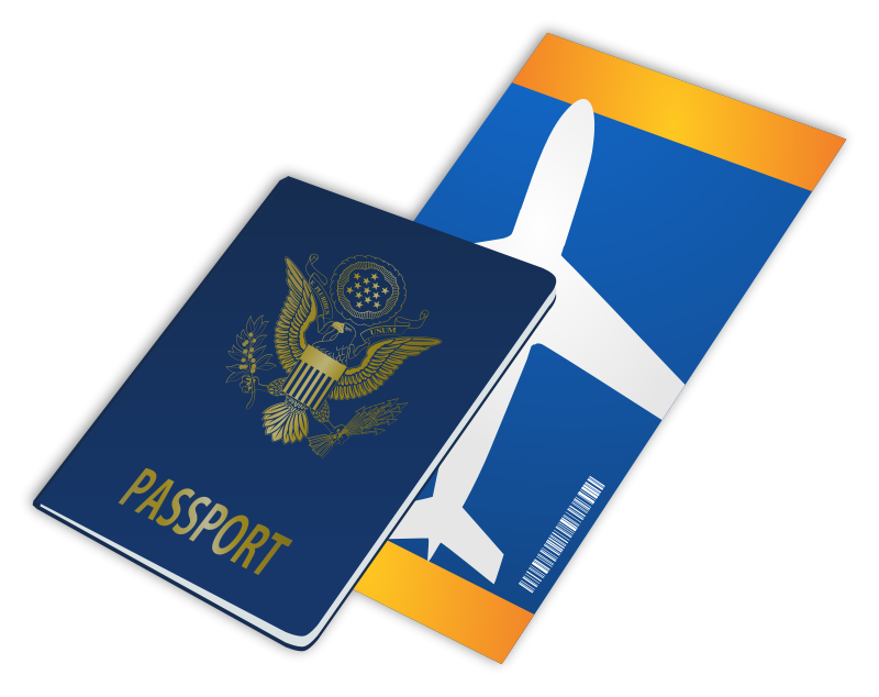 Free Clipart: Passport and Ticket.